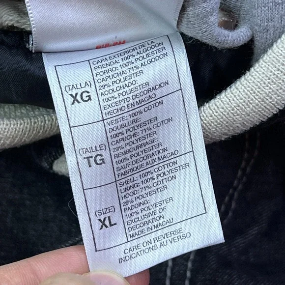 VTG Mickey Mouse True Varsity Jacket XL‎ Black/Tan Disney Bomber 90s Hooded READ - Picture 4 of 16